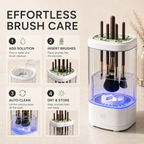 Four-step guide for using the Nuvie makeup brush cleaner
